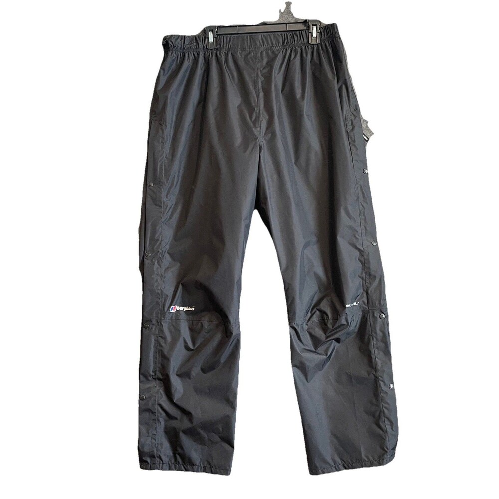 Mens Berghaus XXL Deluge Overtrousers Black Hydroshell W-proof StraightLeg Pants
